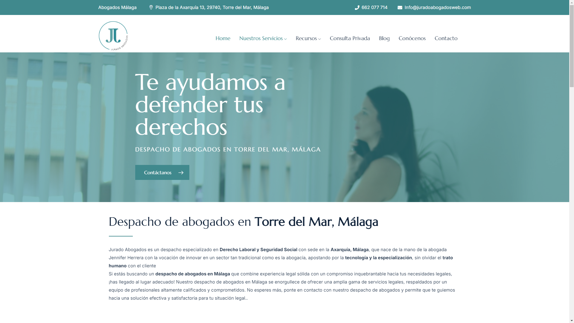 Web Jurados Abogados, despacho de abogados en Málaga